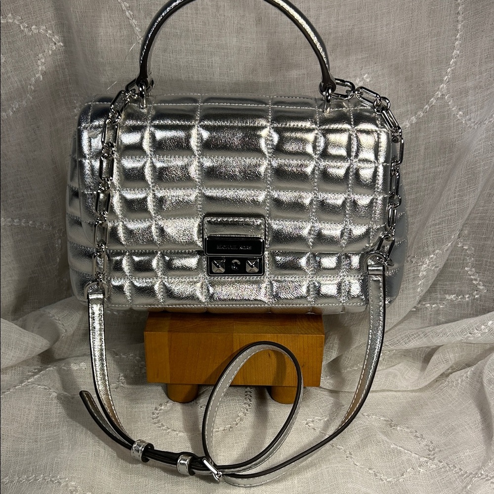 NWT Michael Kors leather quilted satchel Tribeca